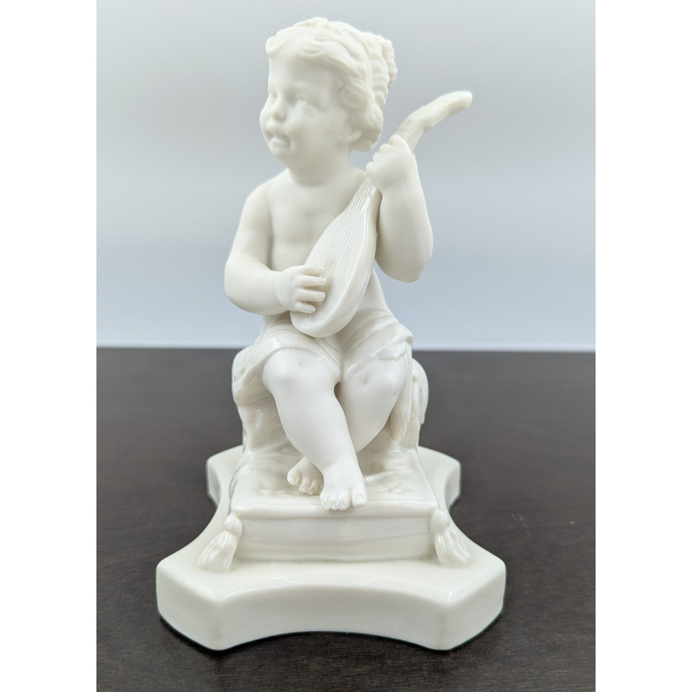 Belleek Collector's Society Minstrel Figure Cherub Playing Lute Limited Edition
